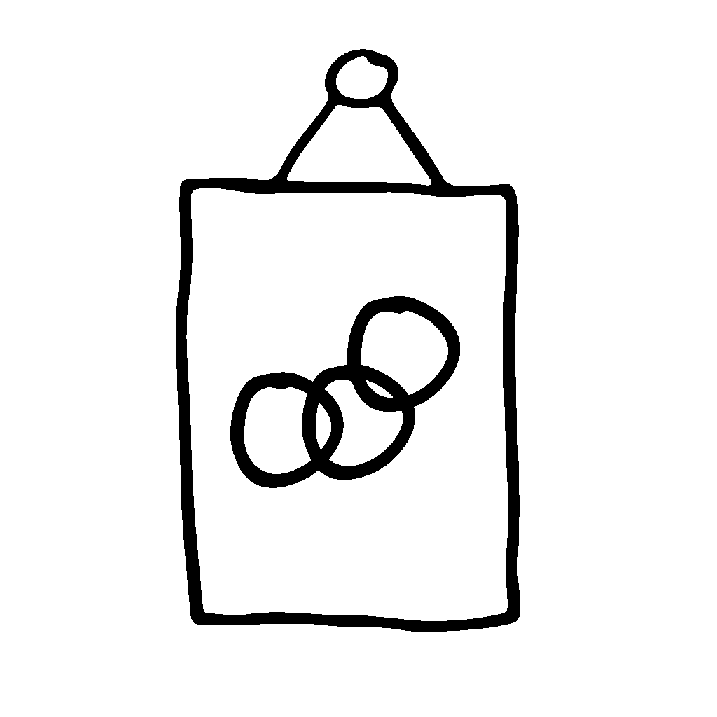 Abstrahierter Bilderrahmen mit geometrischen Grundformen als Zeichnung